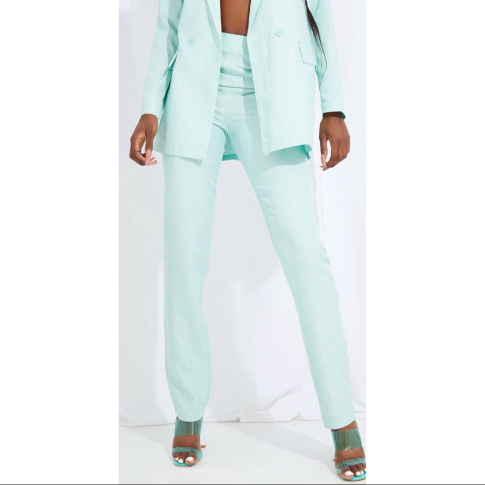 New Tall Mint Oversized Wide Leg Suit Pants - Picture 3 of 5